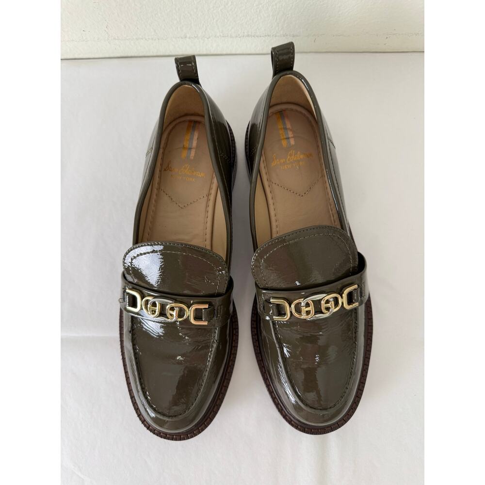 Sam Edelman Christy Patent Bit Loafers Olive Green Size 7 - Picture 5 of 15